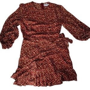 Princess Polly Faux Wrap Mini Floral Ruffle Dress SZ 6